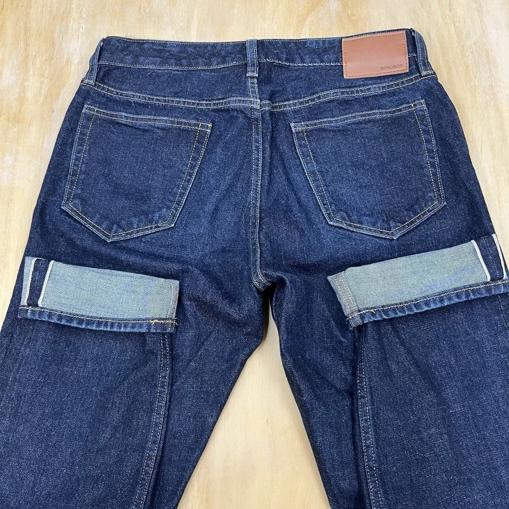 Bonobos Selvedge Denim Jeans Mens (Actual Size 31x30) Slim Fit Straight Leg Navy